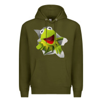 Army Green kermit the frog Premium Hoodie - artisFamous