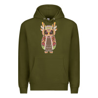 Army Green Native OWL Premium Hoodie - artisFamous