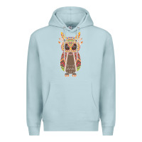 Blue Mist Native OWL Premium Hoodie - artisFamous
