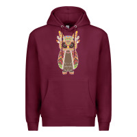 Burgundy Native OWL Premium Hoodie - artisFamous