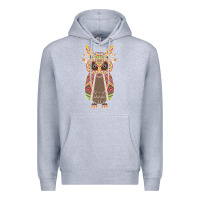 Heather Grey Native OWL Premium Hoodie - artisFamous