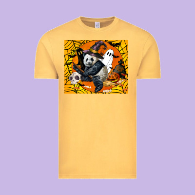 Panda Halloween Vintage Tee Designed By Lillyallendesigns