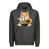 Charcoal Heather shiba inu dog ramen Premium Hoodie - artisFamous