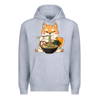 Heather Grey shiba inu dog ramen Premium Hoodie - artisFamous