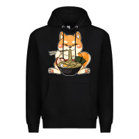 Black shiba inu dog ramen Premium Hoodie - artisFamous