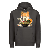 Smoke shiba inu dog ramen Premium Hoodie - artisFamous