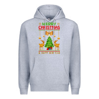 Heather Grey merry christmas Premium Hoodie - artisFamous