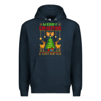Navy merry christmas Premium Hoodie - artisFamous