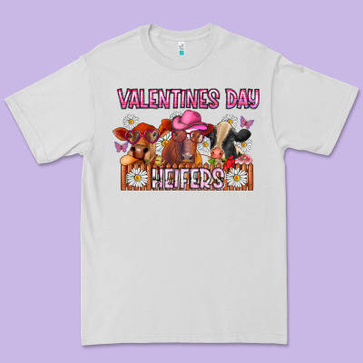Valentines Day Heifers Premium Tee Designed By Cowhidedigitalart