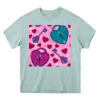 Arona valentines day lock and key seamless pattern Heavy Core Tee - BundleAndBundleShop