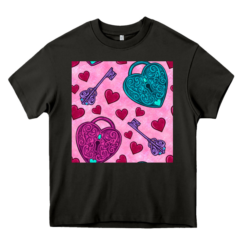 Valentines Day Lock And Key Seamless Pattern Heavy Core Tee by BundleAndBundleShop | Teevron