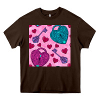 Chocolate Brown valentines day lock and key seamless pattern Heavy Core Tee - BundleAndBundleShop
