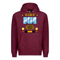 Burgundy school bus costume cool halloween Premium Hoodie - artisFamous