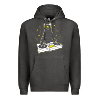 Charcoal Heather cat dj Premium Hoodie - artisFamous