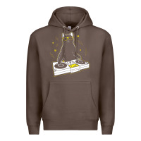 Coffee cat dj Premium Hoodie - artisFamous