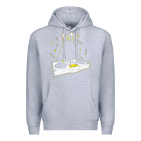 Heather Grey cat dj Premium Hoodie - artisFamous