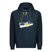 Navy cat dj Premium Hoodie - artisFamous