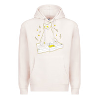 Pale Pink cat dj Premium Hoodie - artisFamous