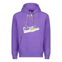 Purple cat dj Premium Hoodie - artisFamous