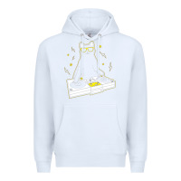 White cat dj Premium Hoodie - artisFamous