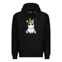 Black so manly funny unicorn Premium Hoodie - artisFamous