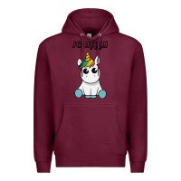Burgundy so manly funny unicorn Premium Hoodie - artisFamous