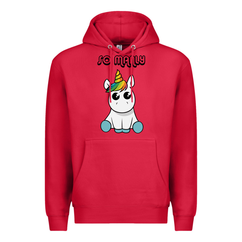 So Manly Funny Unicorn Premium Hoodie by artisFamous | Teevron
