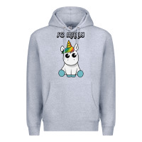 Heather Grey so manly funny unicorn Premium Hoodie - artisFamous