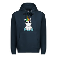 Navy so manly funny unicorn Premium Hoodie - artisFamous