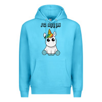 Ocean Blue so manly funny unicorn Premium Hoodie - artisFamous
