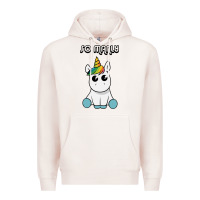 Pale Pink so manly funny unicorn Premium Hoodie - artisFamous