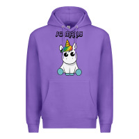 Purple so manly funny unicorn Premium Hoodie - artisFamous