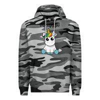 Slate Camo so manly funny unicorn Premium Hoodie - artisFamous