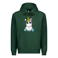 Sports Green so manly funny unicorn Premium Hoodie - artisFamous