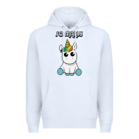 White so manly funny unicorn Premium Hoodie - artisFamous
