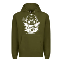 Army Green camp crystal lake sweatshirt Premium Hoodie - artisFamous