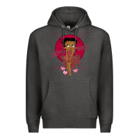 Charcoal Heather Black Betty Boop Premium Hoodie - artisFamous
