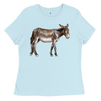 Baby Blue american mammoth jackstock donkey Ladies Tee - LillyAllenDesigns