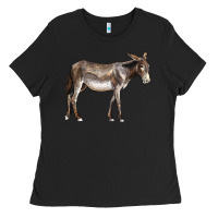 Black american mammoth jackstock donkey Ladies Tee - LillyAllenDesigns