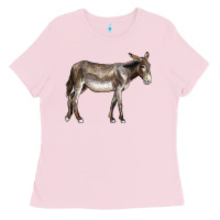 Bubblegum Pink american mammoth jackstock donkey Ladies Tee - LillyAllenDesigns