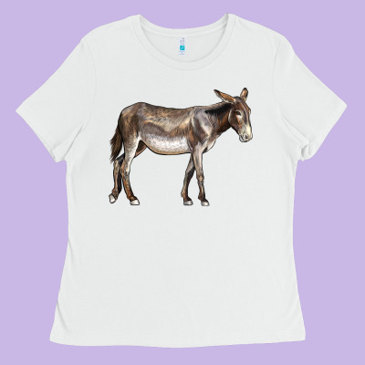 American Mammoth Jackstock Donkey Ladies Tee Designed By Lillyallendesigns