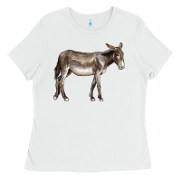 White american mammoth jackstock donkey Ladies Tee - LillyAllenDesigns