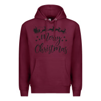Burgundy merry christmas Premium Hoodie - artisFamous