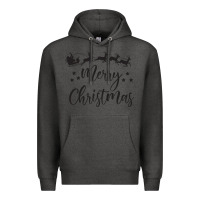 Charcoal Heather merry christmas Premium Hoodie - artisFamous