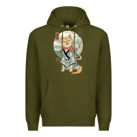 Army Green shiba inu dog japan Premium Hoodie - artisFamous