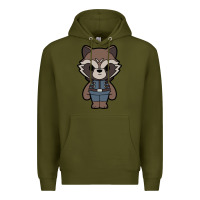 Army Green rocket racoon chibi Premium Hoodie - artisFamous