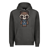 Charcoal Heather rocket racoon chibi Premium Hoodie - artisFamous