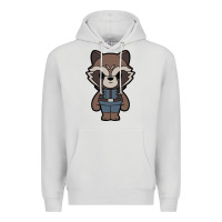 Dove Grey rocket racoon chibi Premium Hoodie - artisFamous