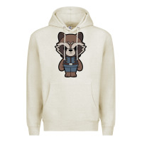 Oatmeal Heather rocket racoon chibi Premium Hoodie - artisFamous