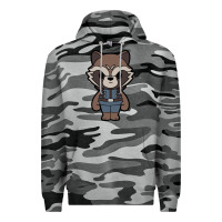 Slate Camo rocket racoon chibi Premium Hoodie - artisFamous